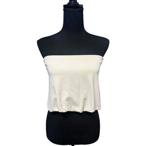 Susana Monaco Tube Top Womens S Ivory Elastic Waistband Resort Beach
